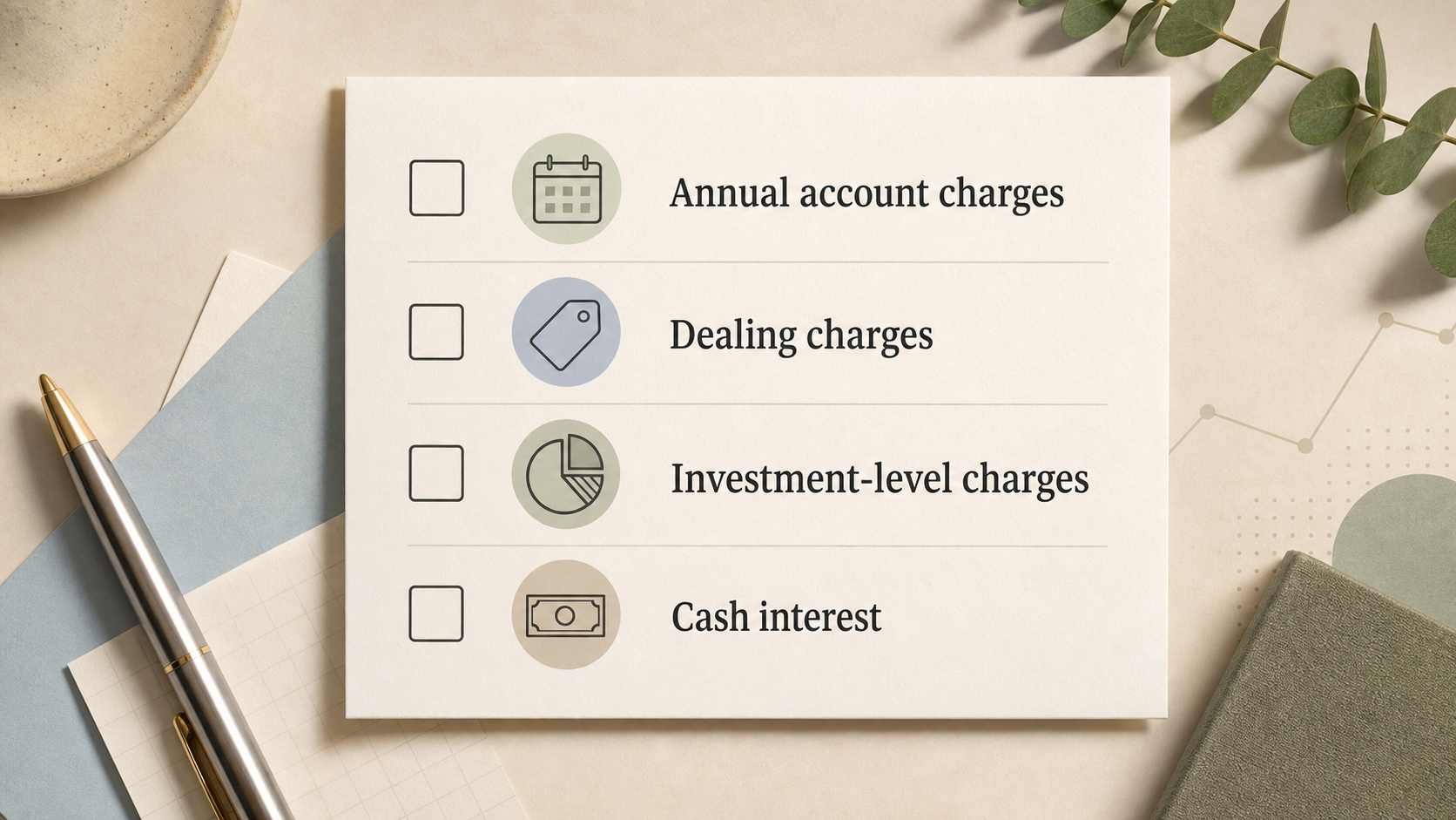 Help readers scan the charge types they should verify before comparing overall costs